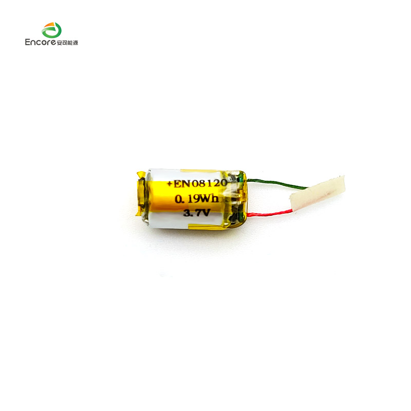 08120 50mAh Cylindrical 3.7v lipo ဘက်ထရီ