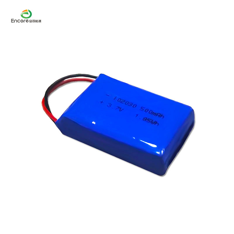 3.7v 500mah 1.85wh lipo ဘက်ထရီ