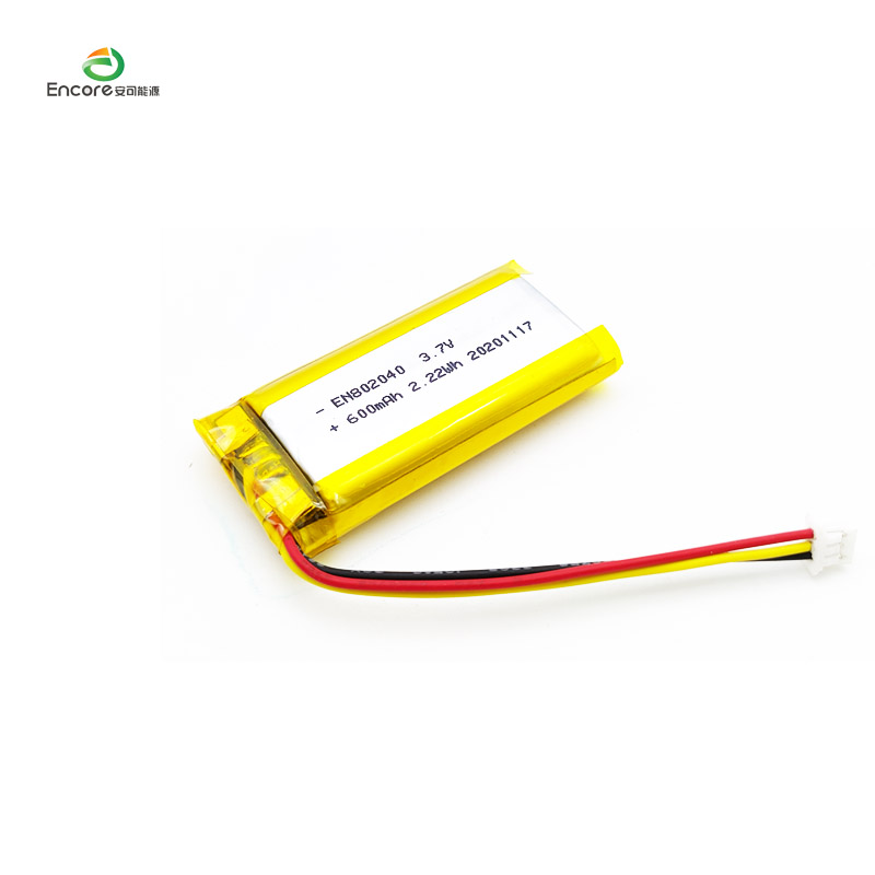 3.7v 600mah 2.22wh Li Ion ဘက်ထရီ