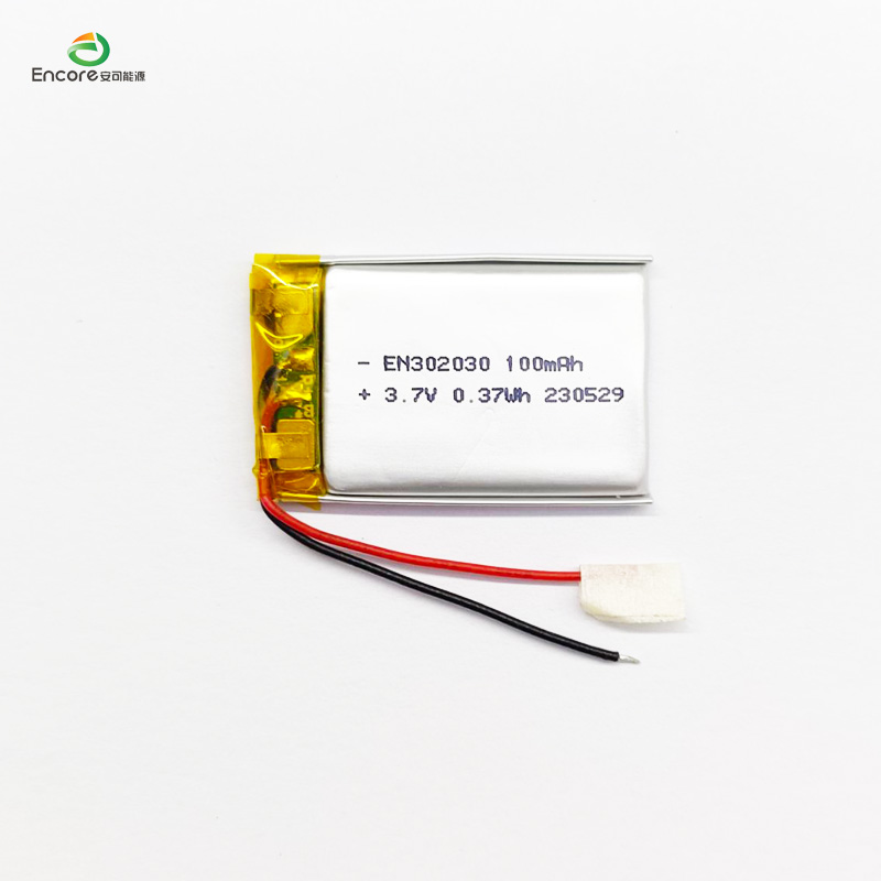 3.7V အားပြန်သွင်းနိုင်သော 100mah ဘက်ထရီ