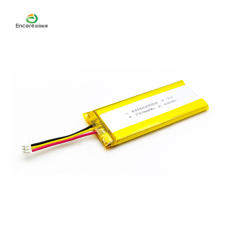 720mAh Li-ion အားပြန်သွင်းနိုင်သော Lipo Lithium Polymer ဘက်ထရီ