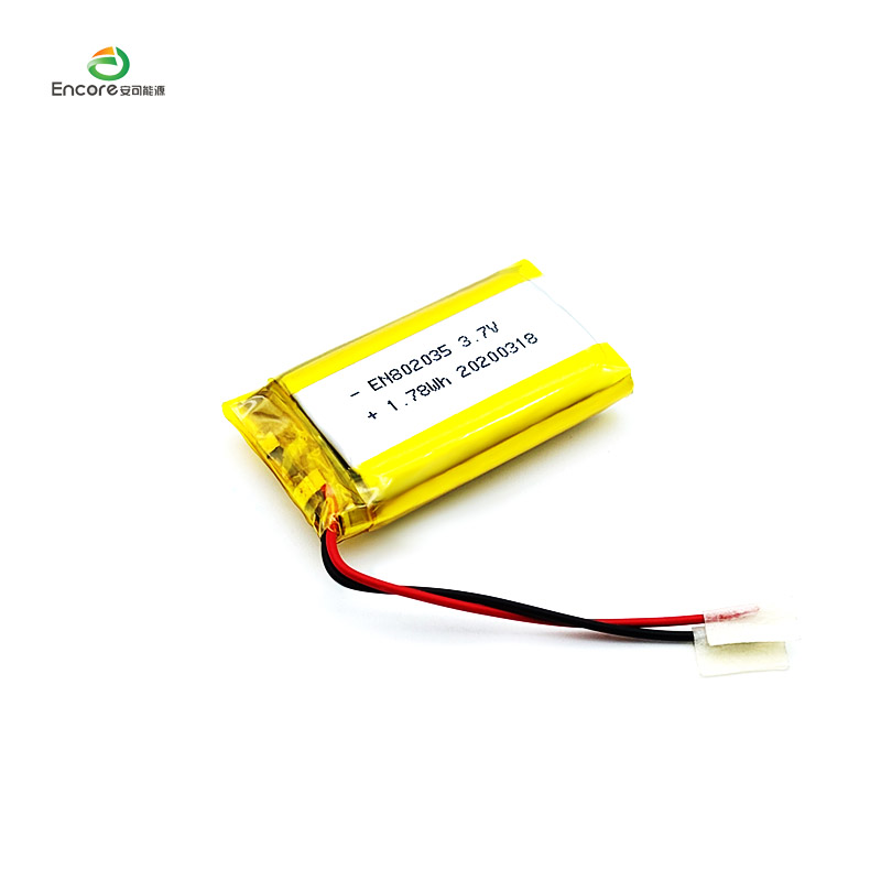 802035 3.7v 480mah Li Polymer ဘက်ထရီ