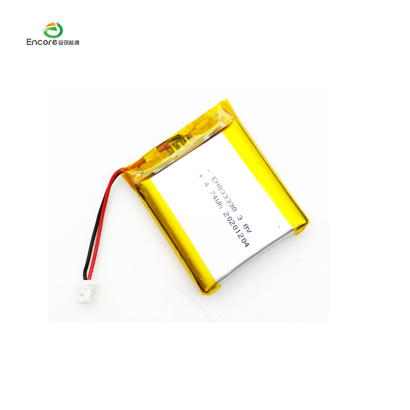 833338 1280mAh 3.8v အားပြန်သွင်းနိုင်သော lipo ဆဲလ်